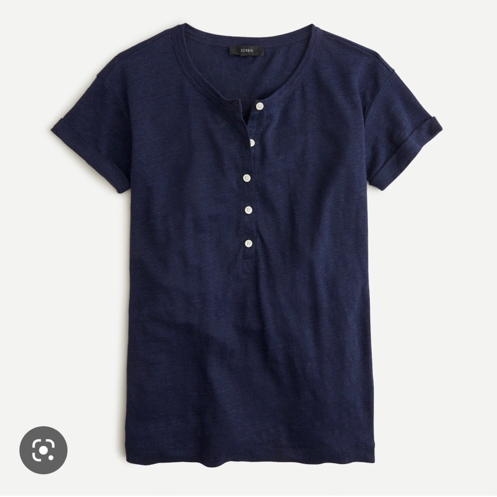 NWT j crew roll cuff Henley linen t shirt